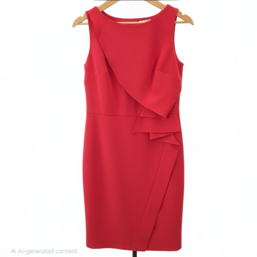 Ann Taylor Black Label  Red Midi Dress